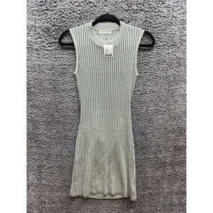 NWT‎ Urban Outfitters Ribbed Knit Cutout Sleeveless Mini Dress Grey Women Size M
